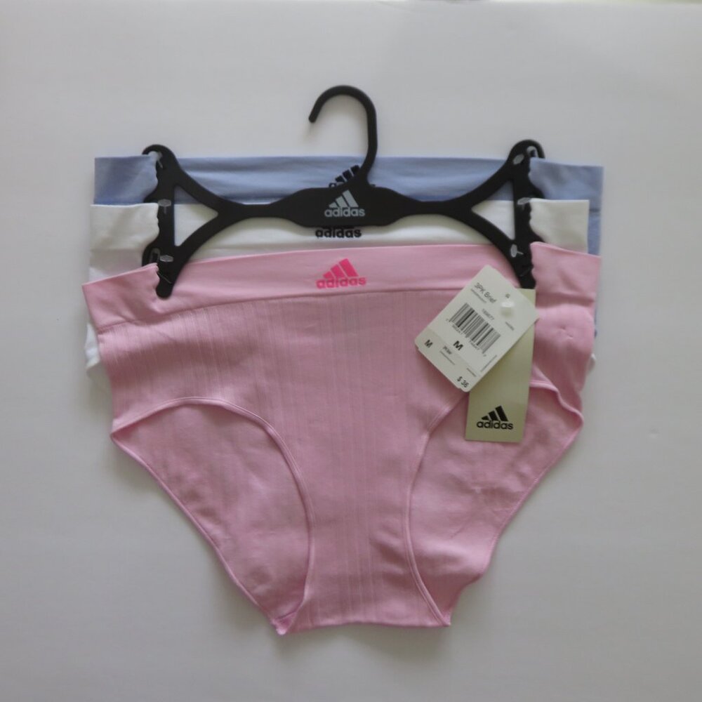(#T-1) Adidas Women's 3-PK Cotton Brief Panties Underwear